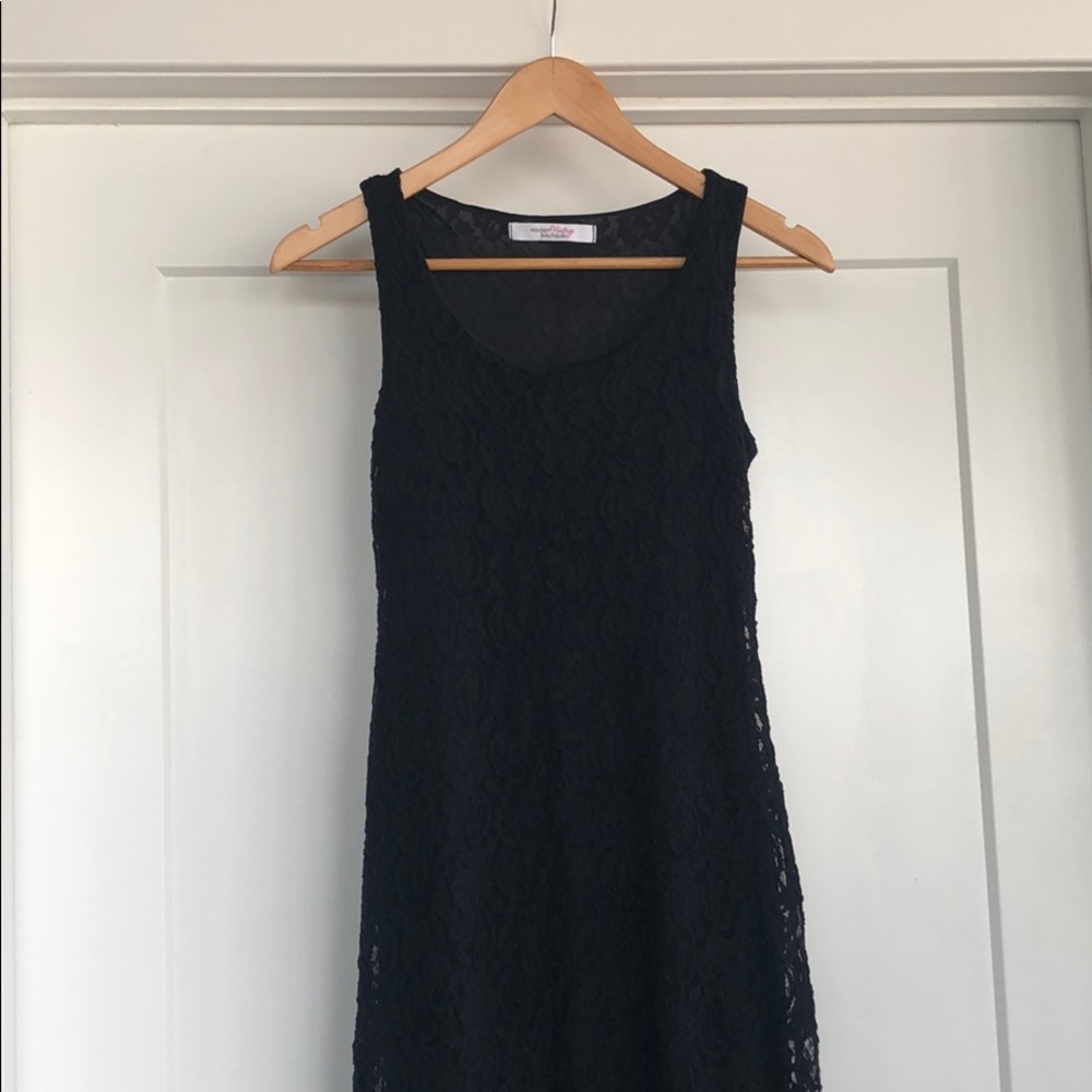 Long black lace dress